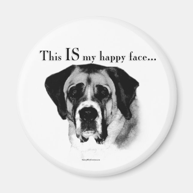 Saint Bernard Happy Face Magnet (Front)