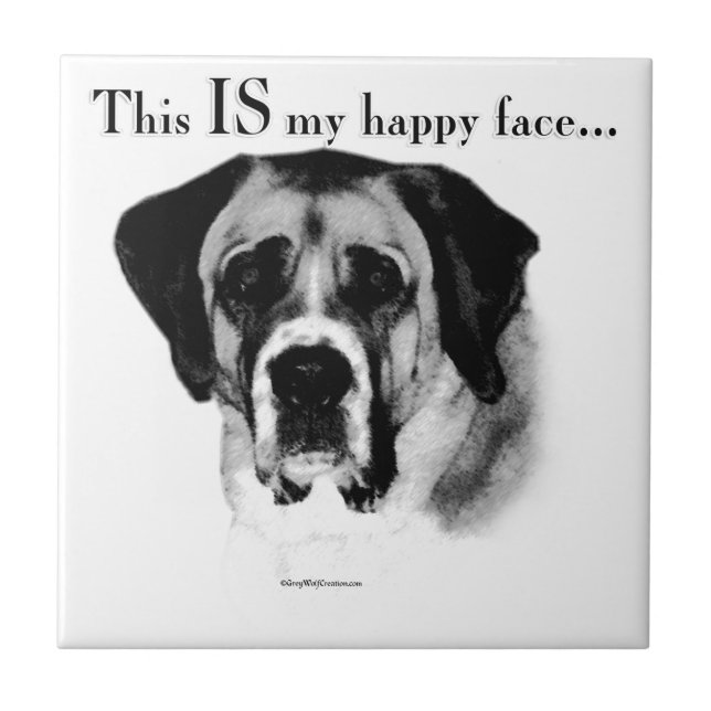 Saint Bernard Happy Face Tile (Front)