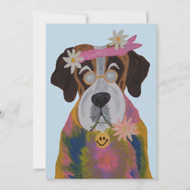 Saint Bernard Hippie Invitation (Front)
