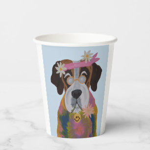 Saint Bernard Hippie Paper Cups