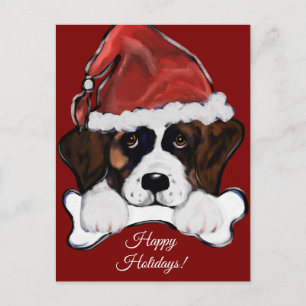 Saint Bernard Holiday Postcard