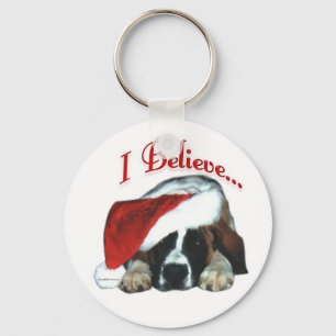 Saint Bernard I Believe Keychain