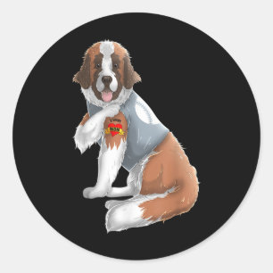 Saint Bernard I Love Mum Tattoo Dog Shirt Funny Mo Classic Round Sticker