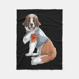Saint Bernard I Love Mum Tattoo Dog Shirt Funny Mo Fleece Blanket