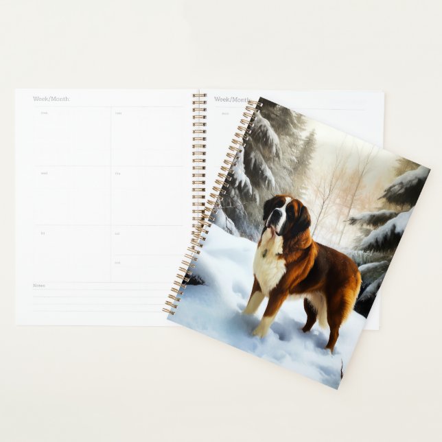 Saint Bernard Let It Snow Christmas Planner (Display)