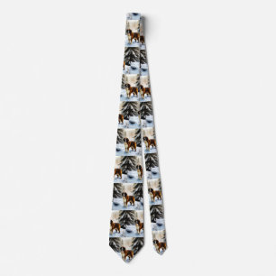 Saint Bernard Let It Snow Christmas Tie