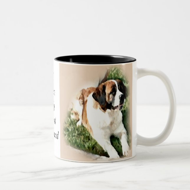 Saint Bernard Lovers Gifts Two-Tone Coffee Mug (Right)
