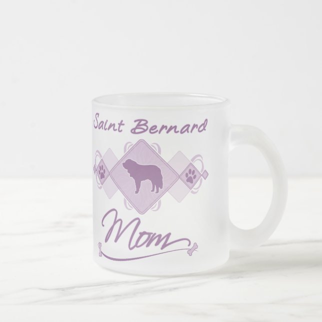 Saint Bernard Mum Frosted Glass Coffee Mug (Right)