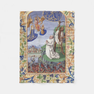 Saint Bernard of Clairvaux Medieval Illustration Fleece Blanket