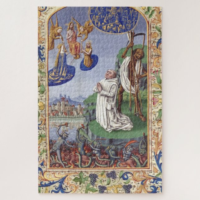 Saint Bernard of Clairvaux Medieval Illustration Jigsaw Puzzle (Vertical)