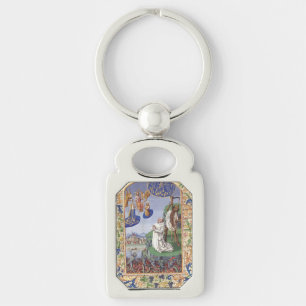 Saint Bernard of Clairvaux Medieval Illustration Key Ring