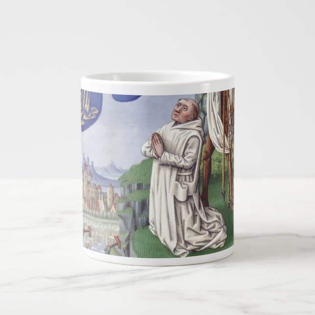 Saint Bernard of Clairvaux Medieval Illustration Large Coffee Mug (Front)