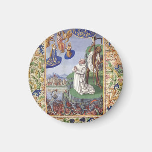 Saint Bernard of Clairvaux Medieval Illustration Magnet