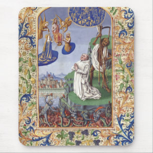 Saint Bernard of Clairvaux Medieval Illustration Mouse Mat