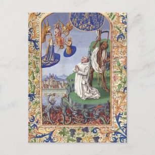 Saint Bernard of Clairvaux Medieval Illustration Postcard