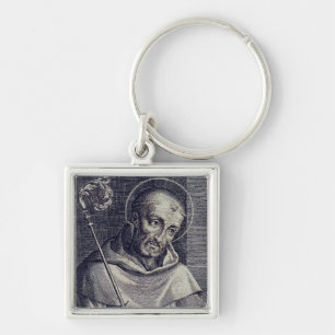 Saint Bernard of Clairvaux Mellifluous Doctor Art Key Ring