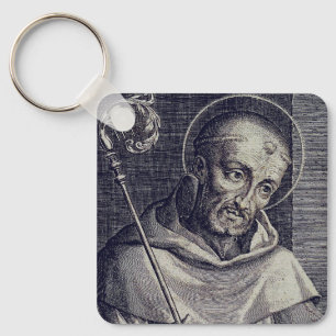 Saint Bernard of Clairvaux Mellifluous Doctor Art Key Ring