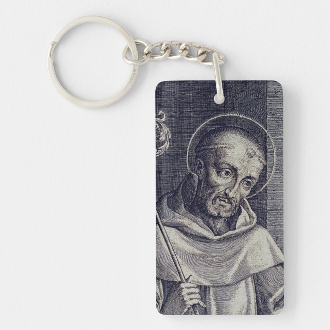Saint Bernard of Clairvaux Patron of Scholars Key Ring (Front)