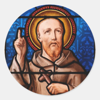 Saint Bernard of Clairvaux Stained Glass Art Classic Round Sticker