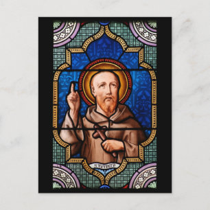 Saint Bernard of Clairvaux Stained Glass Art Postcard