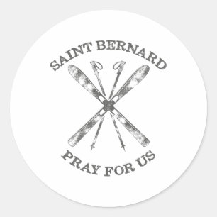 Saint Bernard Of Montjoux Snow Ski Gifts Winter Sk Classic Round Sticker