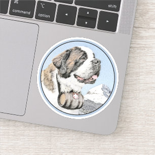 Saint Bernard Painting - Cute Original Dog Art