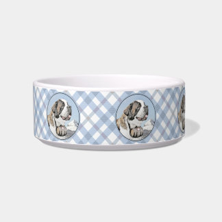 Saint Bernard Painting - Cute Original Dog Art Bowl