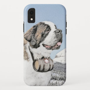 Saint Bernard Painting - Cute Original Dog Art iPhone XR Case