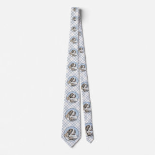 Saint Bernard Painting - Cute Original Dog Art Tie