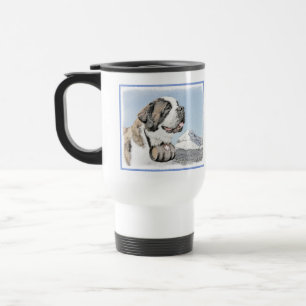 Saint Bernard Painting - Cute Original Dog Art Travel Mug