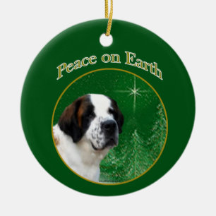 Saint Bernard Peace Ceramic Tree Decoration
