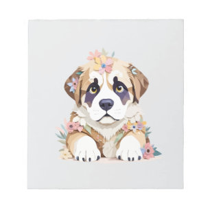 Saint Bernard Playful Adorable Fun Animal Colourfu Notepad