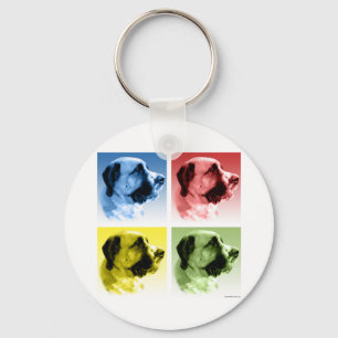 Saint Bernard Pop Art Key Ring