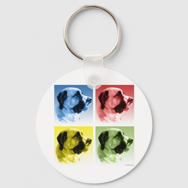 Saint Bernard Pop Art Key Ring (Front)