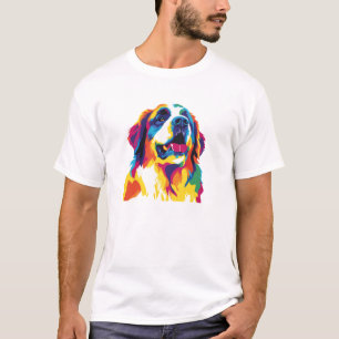 Saint Bernard Portrait Illustration Watercolour T-Shirt