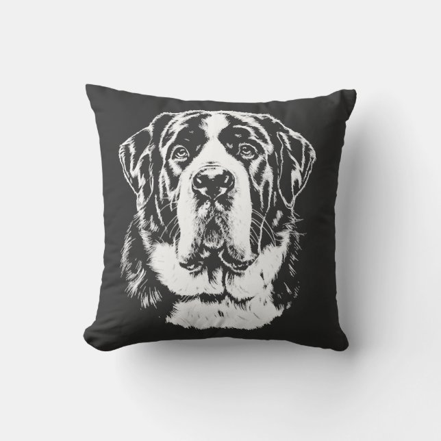 Saint Bernard Portrait  Minimalist Apparel Cushion (Front)