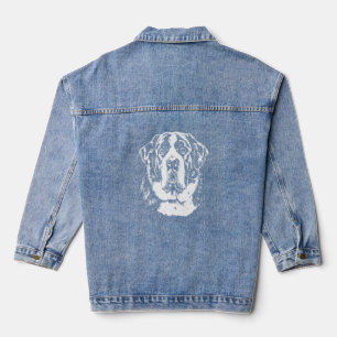 Saint Bernard Portrait Minimalist Apparel Denim Jacket