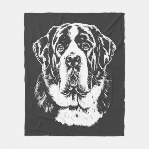 Saint Bernard Portrait Minimalist Apparel Fleece Blanket