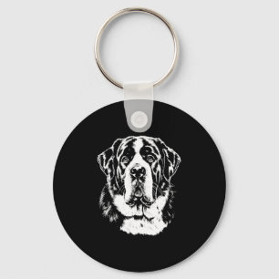 Saint Bernard Portrait Minimalist Apparel Key Ring