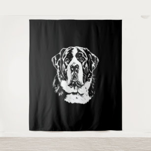 Saint Bernard Portrait Minimalist Apparel Tapestry