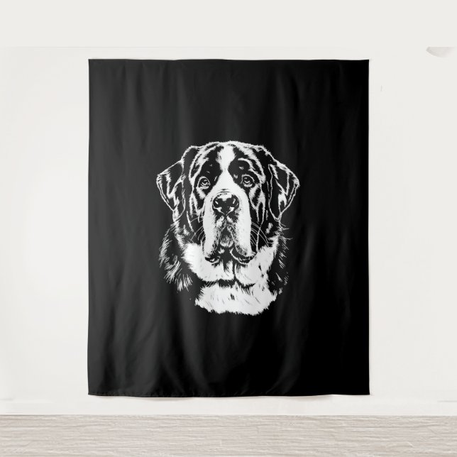 Saint Bernard Portrait  Minimalist Apparel Tapestry (Front)