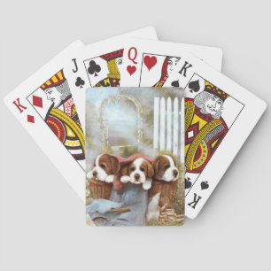 Saint Bernard Puppies Dog Playing Cards