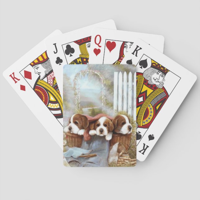 Saint Bernard Puppies Dog Playing Cards (Back)