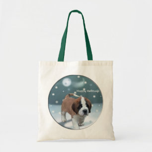 Saint Bernard Puppy Christmas Gifts Tote Bag