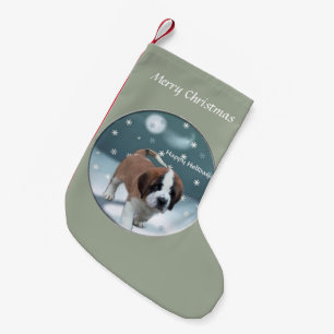 Saint Bernard Puppy Christmas Small Christmas Stocking