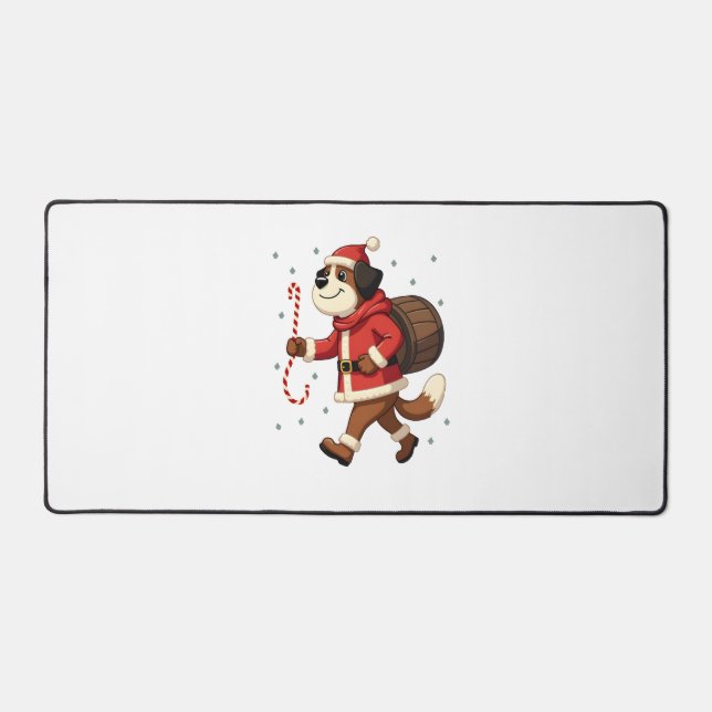 Saint Bernard Rescue Christmas Desk Mat (Front)
