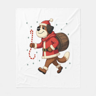 Saint Bernard Rescue Christmas Fleece Blanket