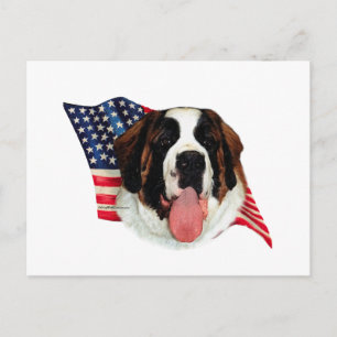 Saint Bernard (rough) Flag Postcard