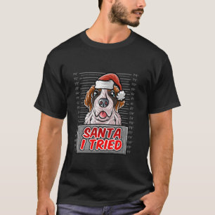 Saint Bernard Santa Claus Hat Merry Christmas Dog T-Shirt