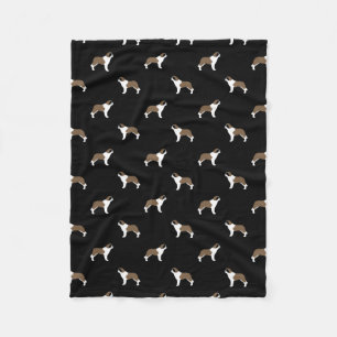 Saint Bernard Silhouettes Pattern Fleece Blanket